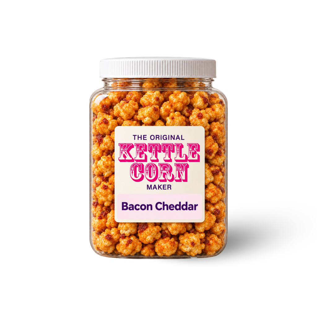 Bacon Cheddar one-gallon kettle corn jar