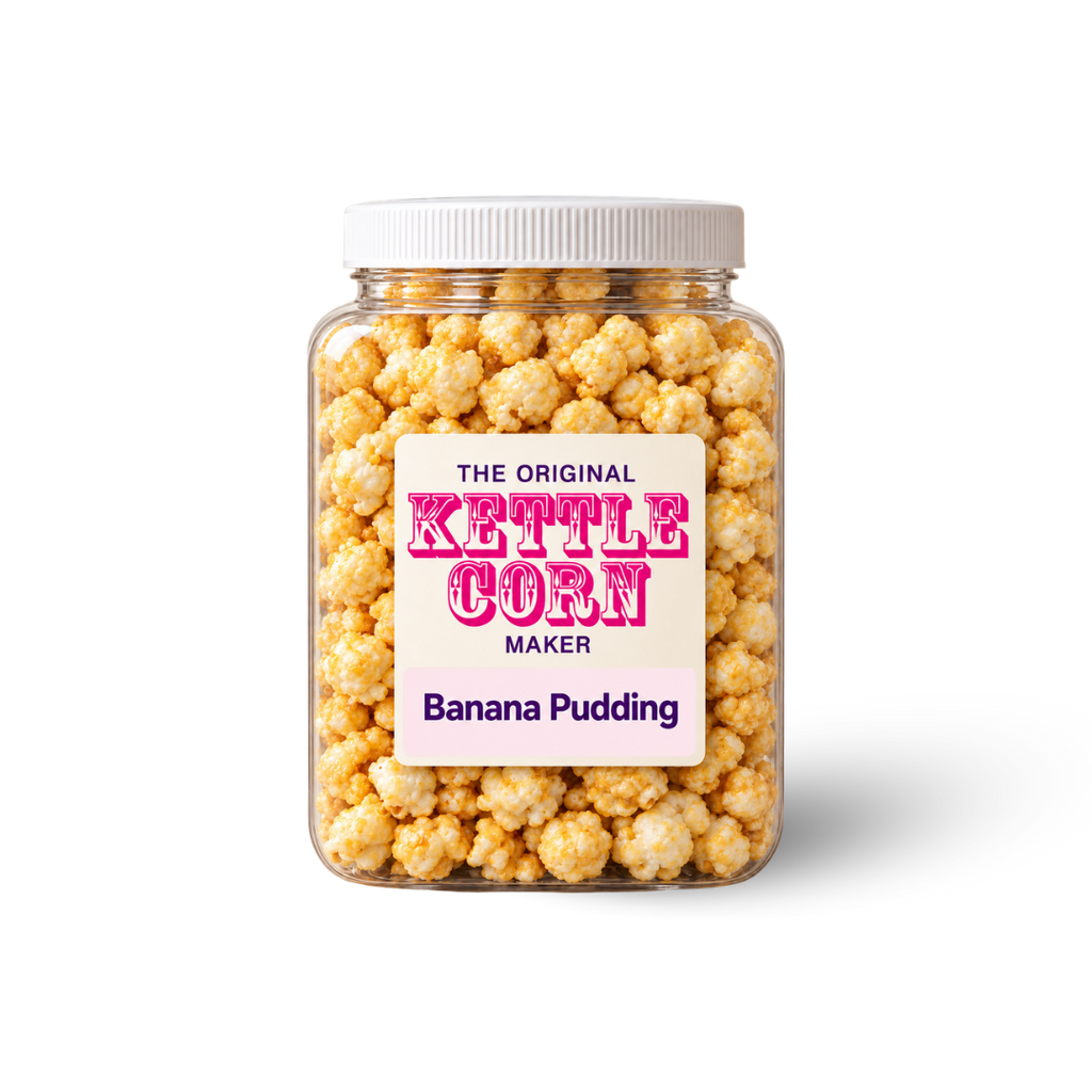 Banana Pudding one-gallon kettle corn jar