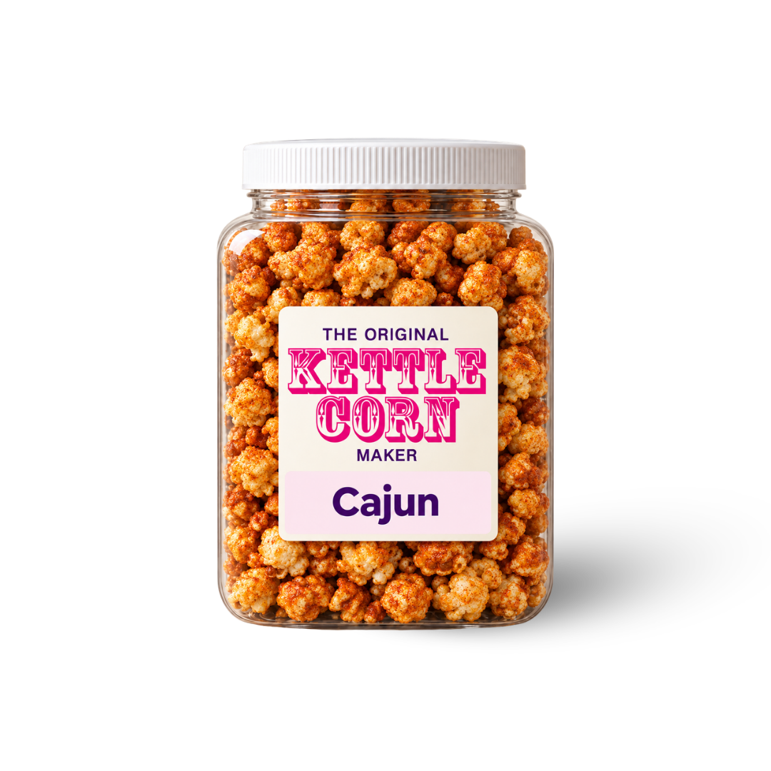 Cajun one-gallon kettle corn jar