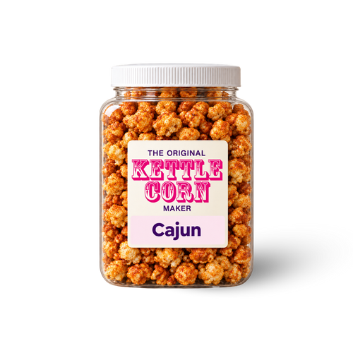 Cajun one-gallon kettle corn jar