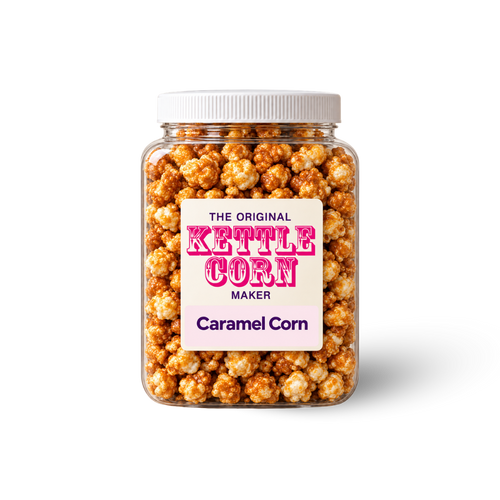 Caramel Corn one-gallon kettle corn jar