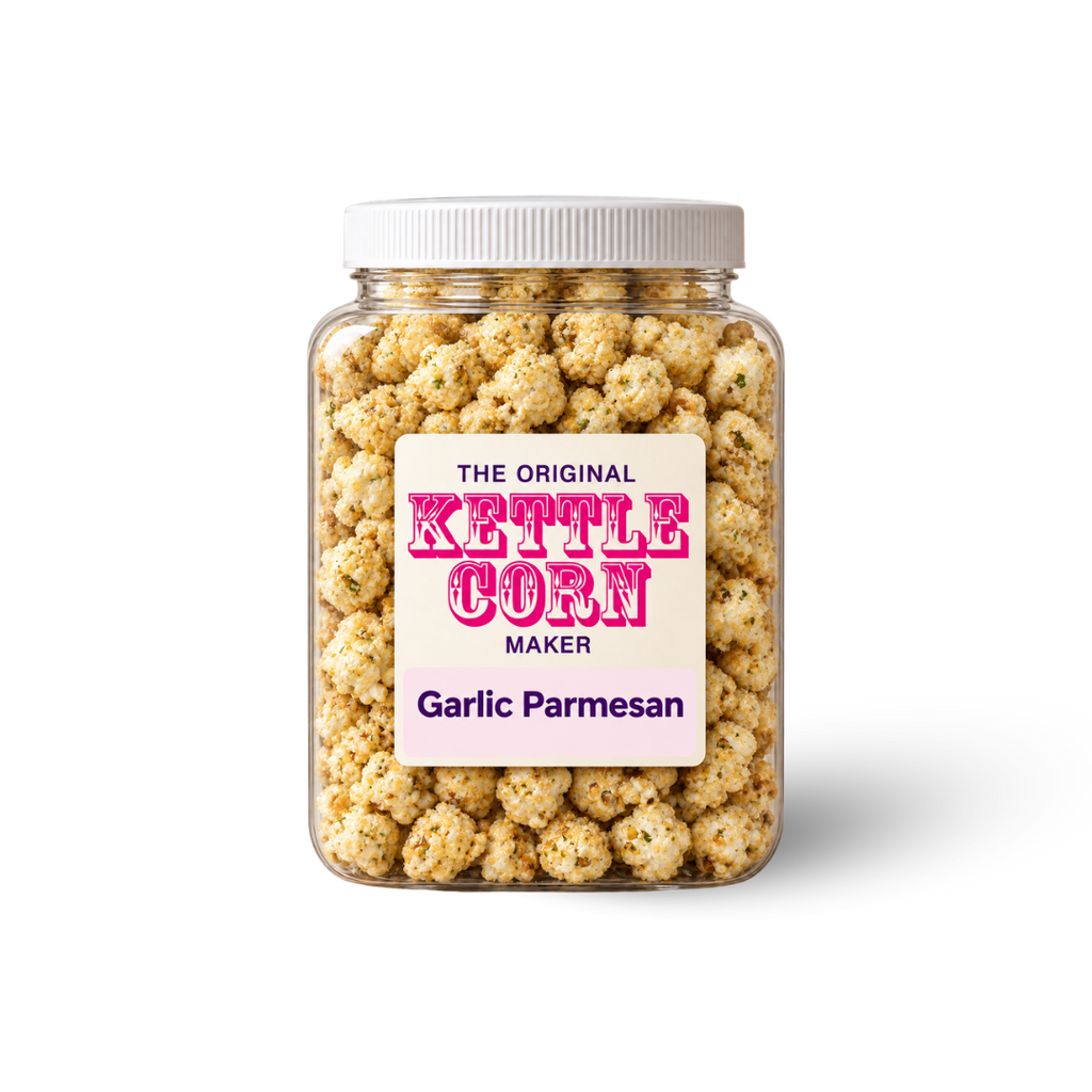 Garlic Parmesan one-gallon kettle corn jar
