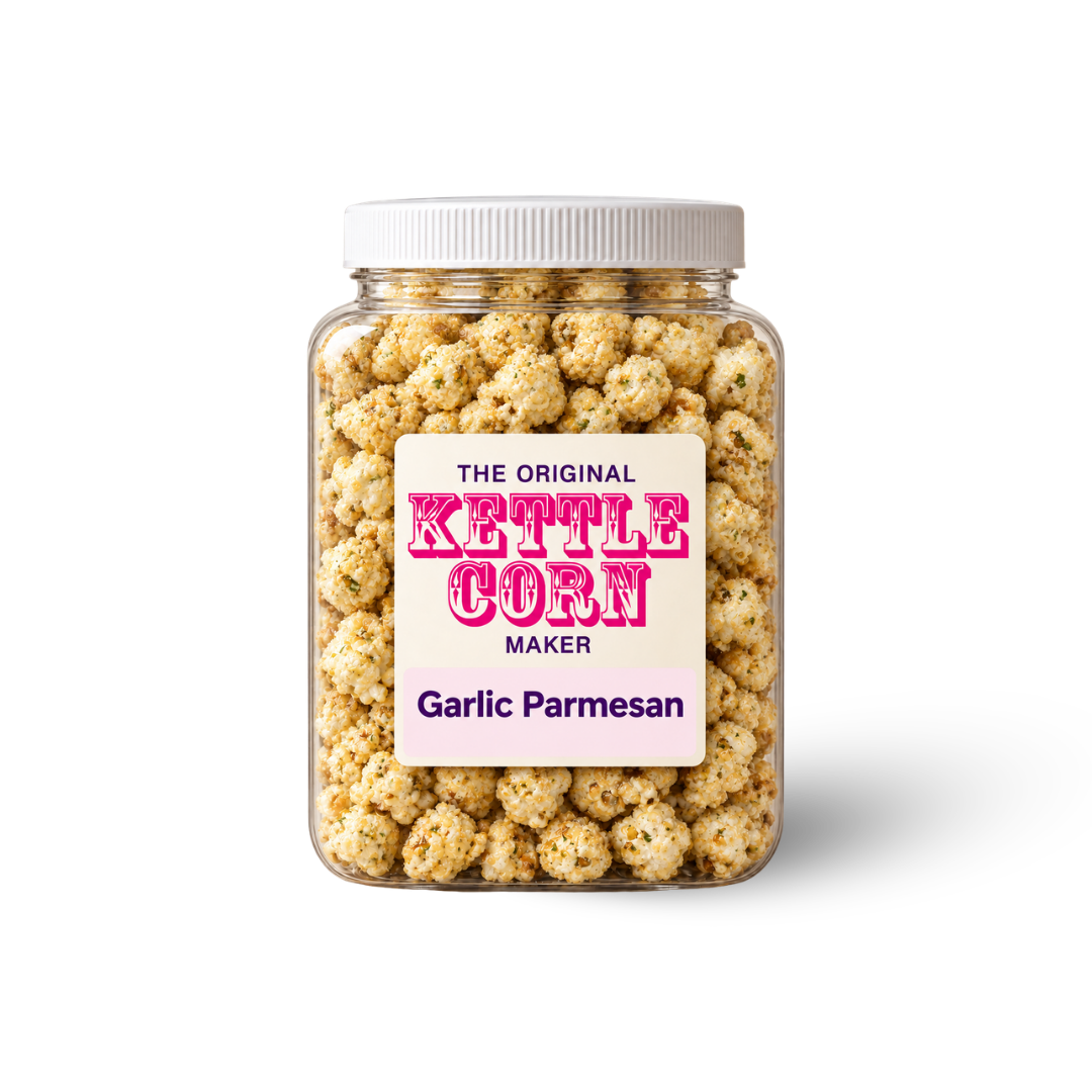 Garlic Parmesan one-gallon kettle corn jar