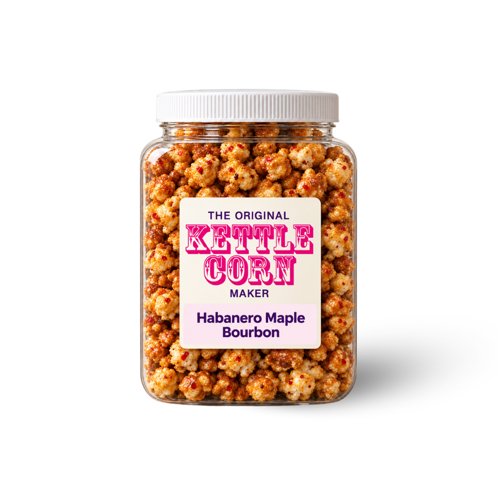 Habanero Maple Bourbon one-gallon kettle corn jar