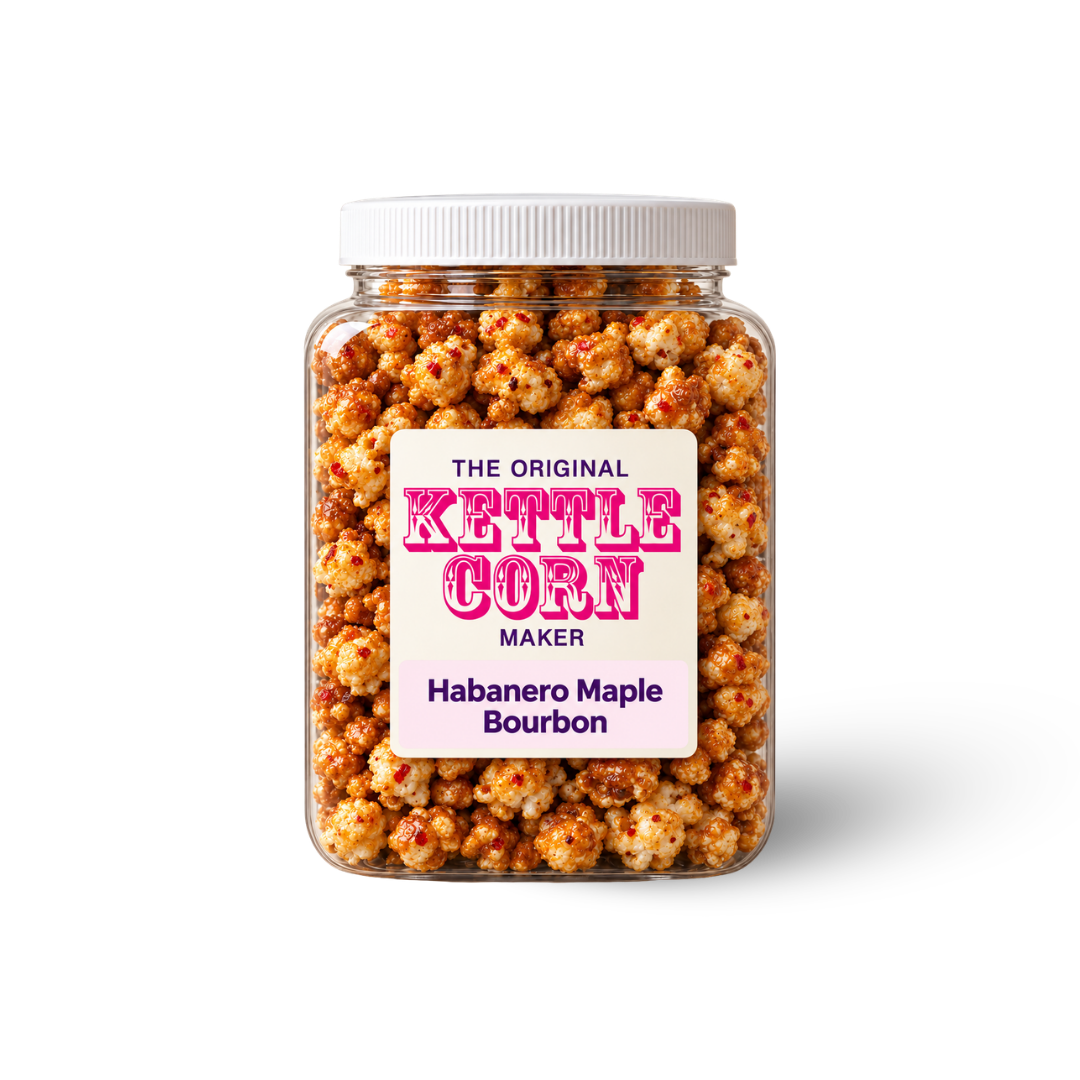 Habanero Maple Bourbon one-gallon kettle corn jar