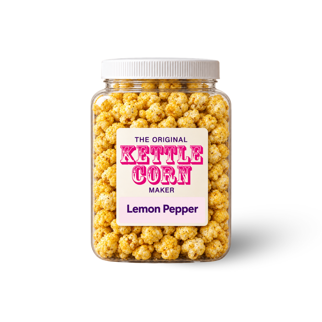 Lemon Pepper one-gallon kettle corn jar