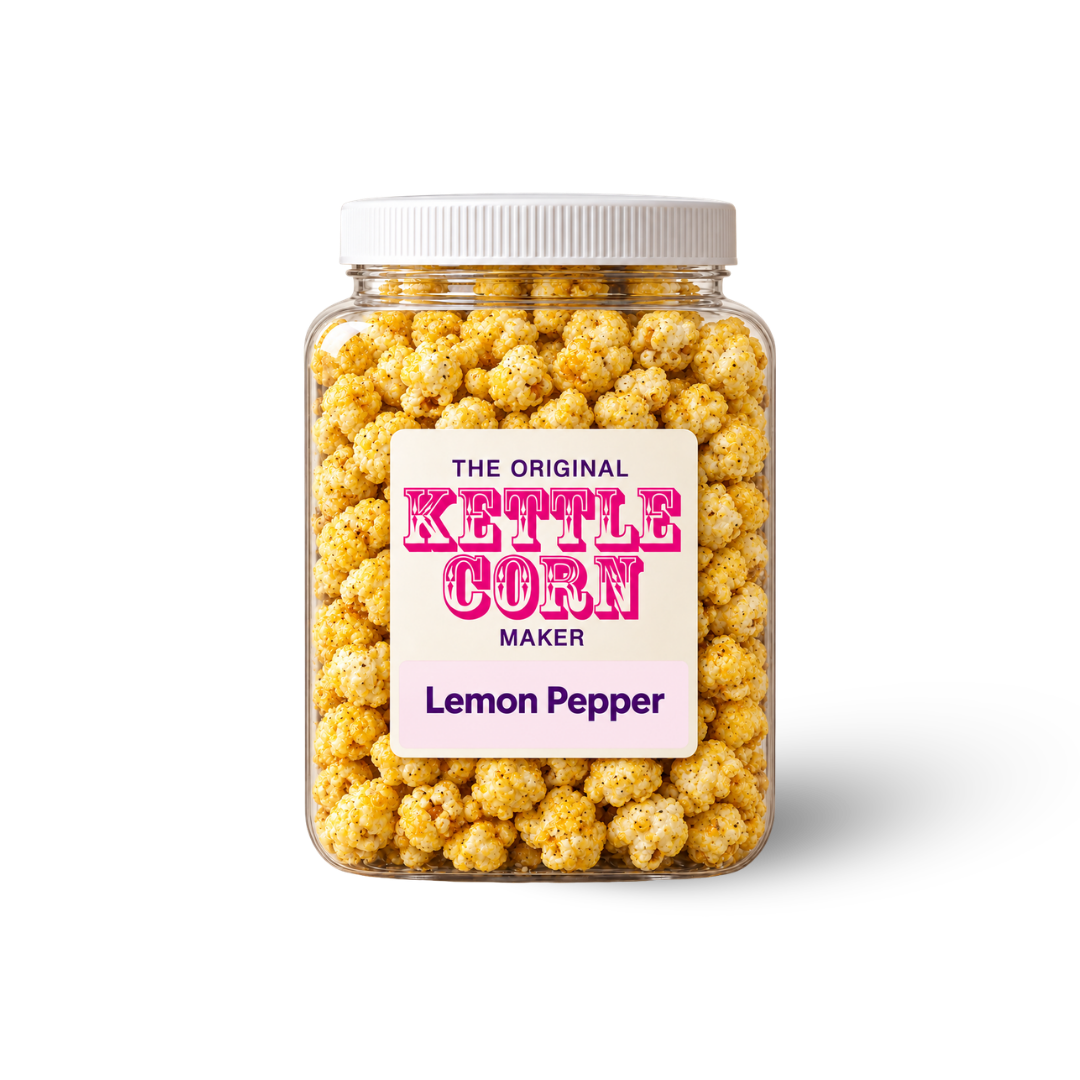 Lemon Pepper one-gallon kettle corn jar