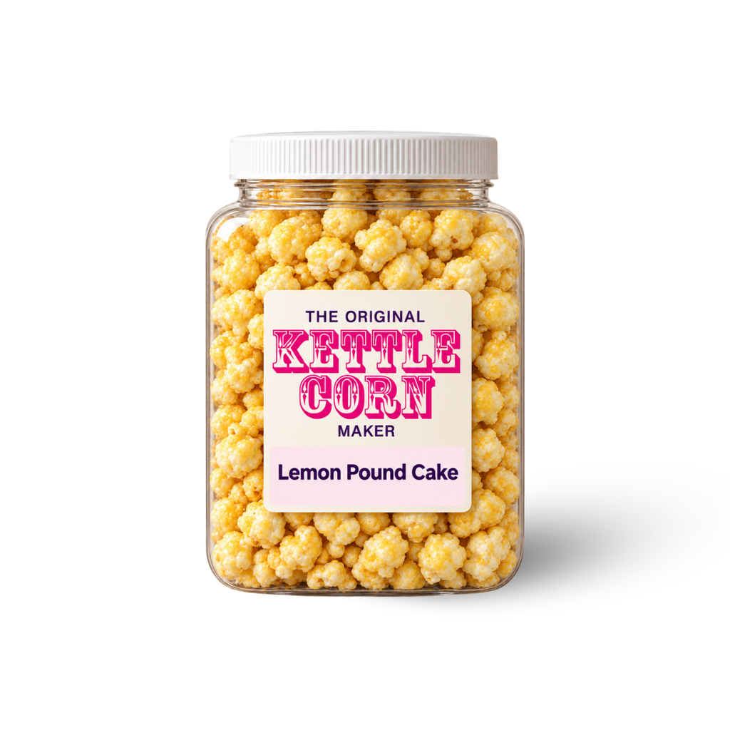 Lemon Pound Cake one-gallon kettle corn jar