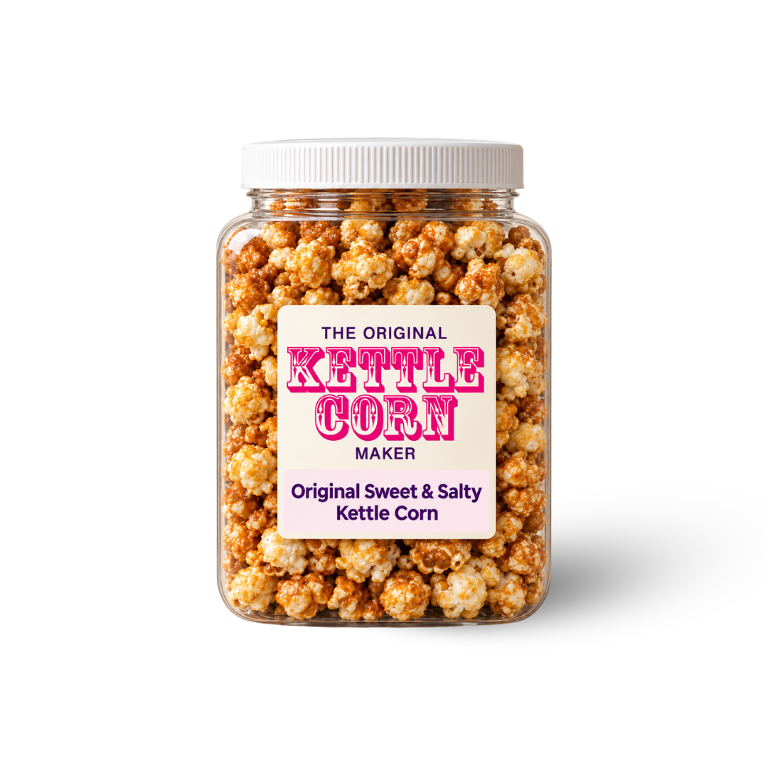 Original Sweet & Salty Kettle Corn one-gallon kettle corn jar