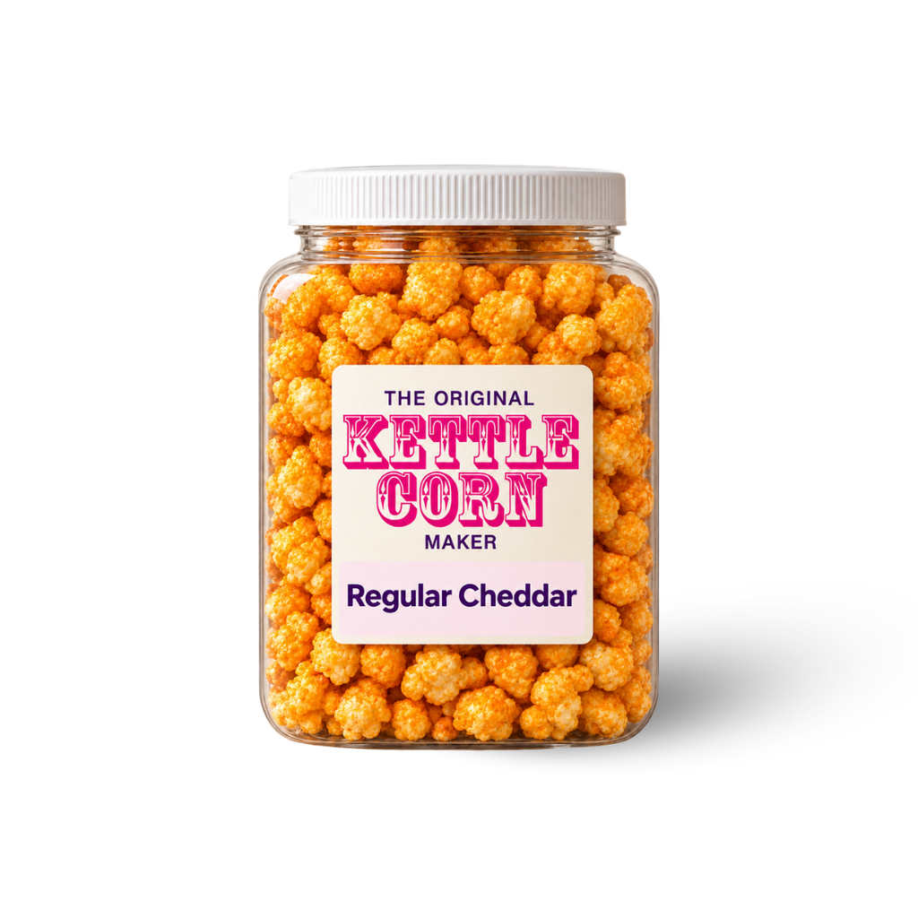 Regular Cheddar one-gallon kettle corn jar