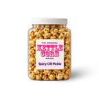 Spicy Dill Pickle one-gallon kettle corn jar