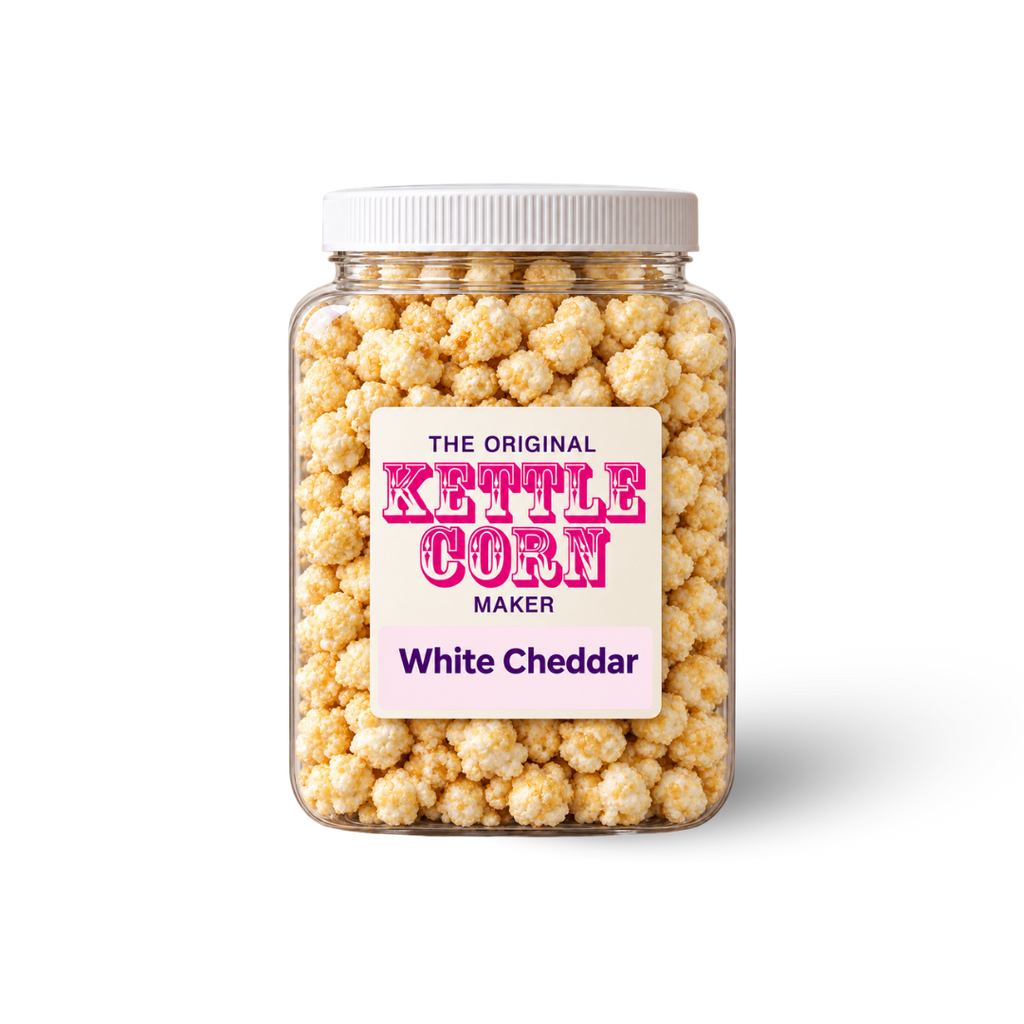 White Cheddar one-gallon kettle corn jar