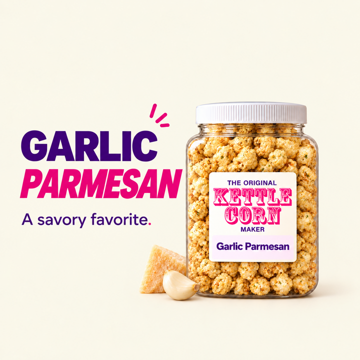 Garlic Parmesan kettle corn jar flavor spotlight