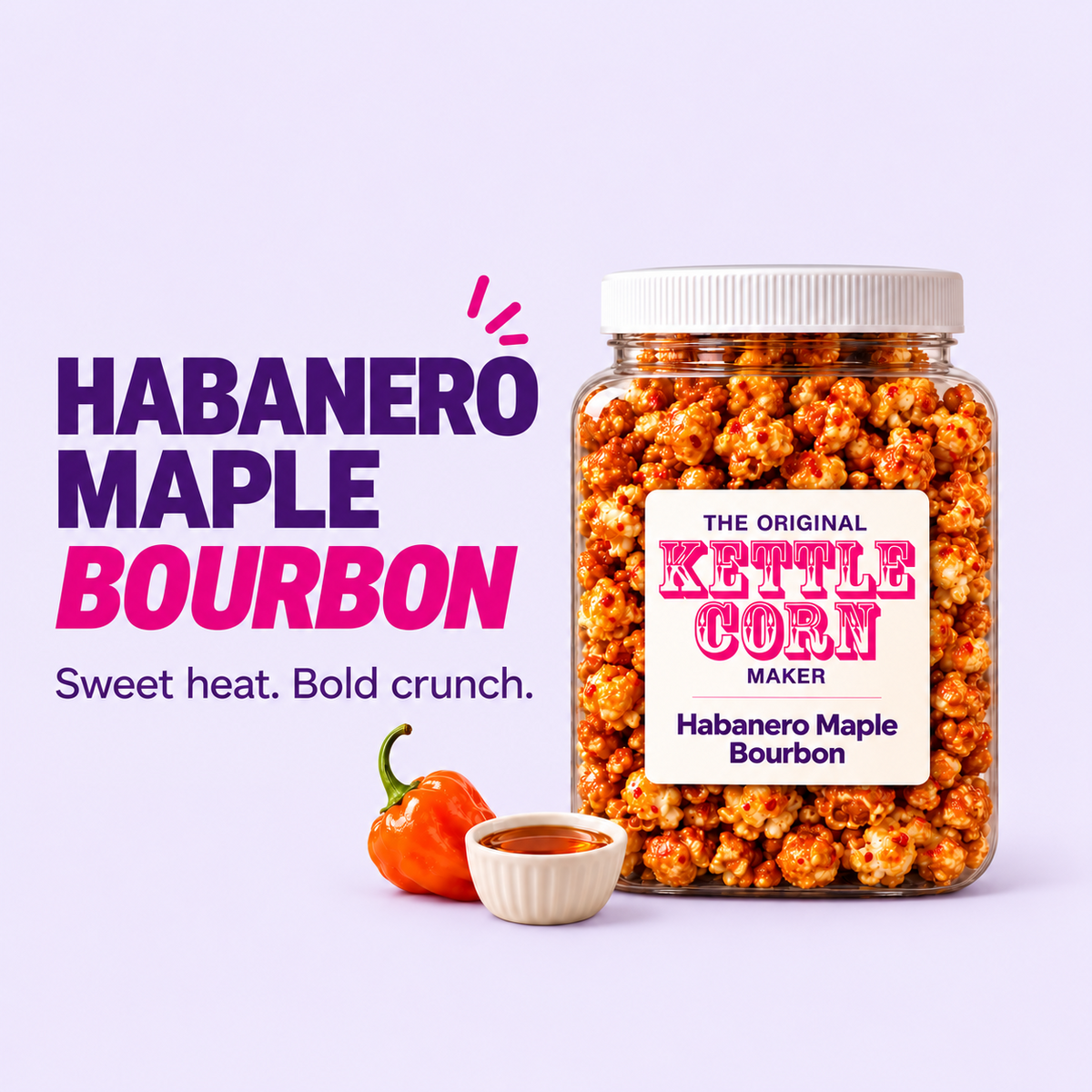 Habanero Maple Bourbon kettle corn jar flavor spotlight