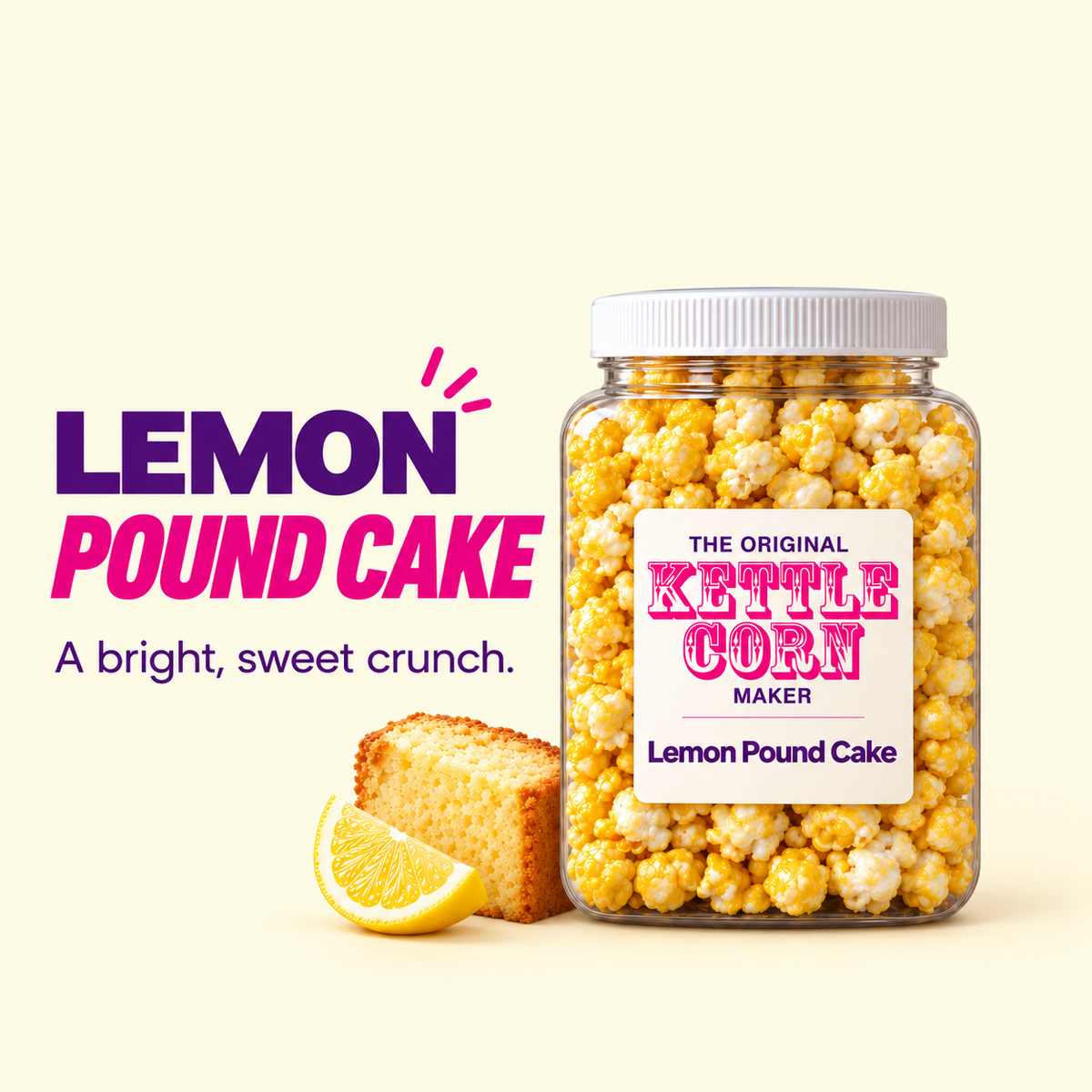 Lemon Pound Cake kettle corn jar flavor spotlight