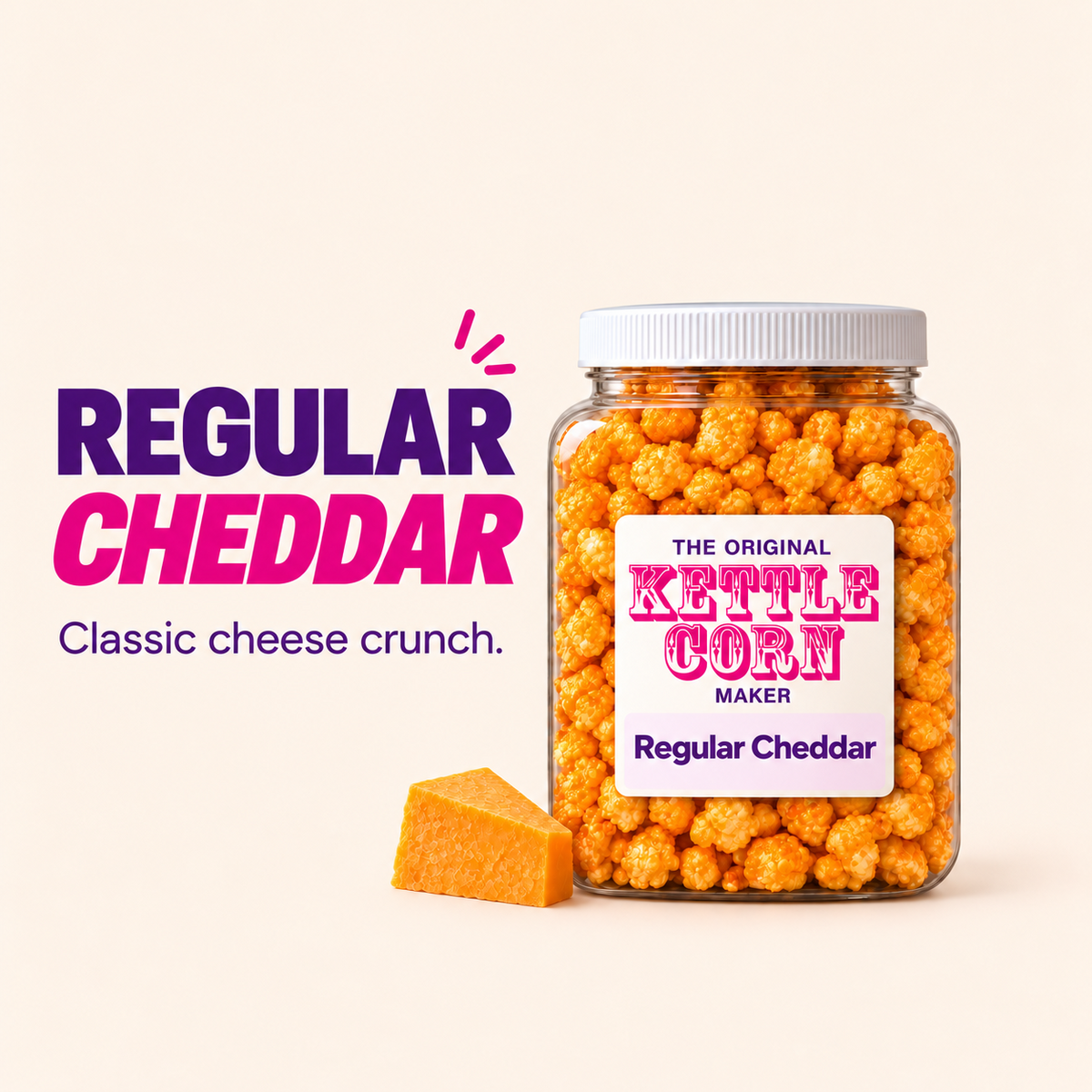 Regular Cheddar kettle corn jar flavor spotlight